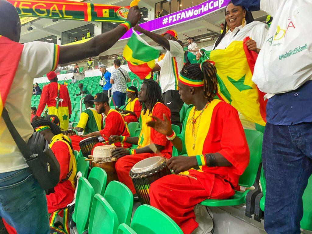 Senegal supporters at the 2022 FIFA World Cup game - Senegal vs Netherlands